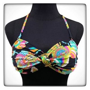 Trina Turk Bikini Top Size 4 Multicolor Black Beachwear Resortwear Summer